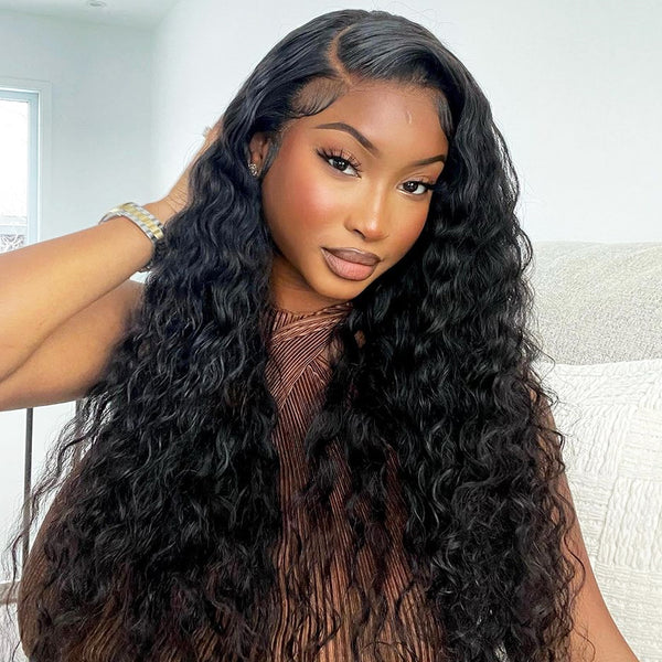 MORE FACE Water Wave Wig 13x4 Transparent Lace Frontal  Human Hair Wigs