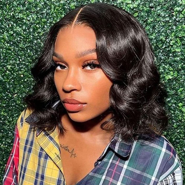 MORE FACE Wear Go Body Wave Bob Wig 6x4 HD Pre-Cut Glueless Wig Super Quick Install Ready to Wear Wig