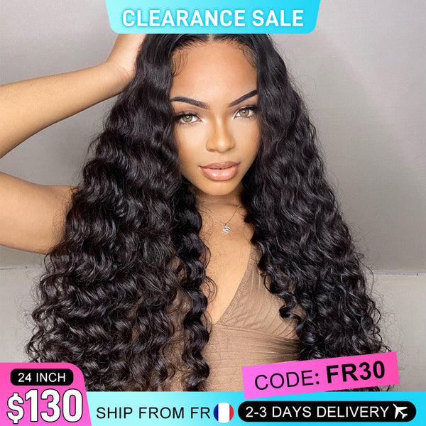 MORE FACE Pre-Bleached Knots Deep Wave Wig 4x4 Pre-Cut Wear Go Glueless Human Hair Wigs