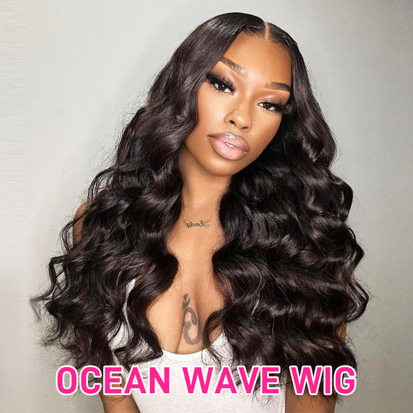 MORE FACE Ocean Wave Wig 6x4 HD Pre-Cut Wear Go Glueless Human Hair Wigs Prepucked Hairline Ready To Wear Wig