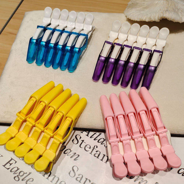 More Face Colorful Alligator Hair Clips Clamps Hairdressing Professional Salon Hair Grip Crocodile Hairpins Hair Barber Accessories Color styles shipped randomly