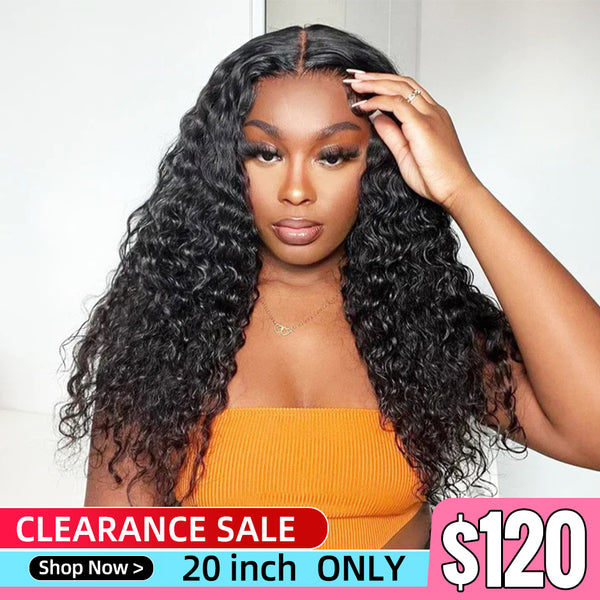 Clearance Sale Deep Wave 4*6 Pre Cut HD Lace Wear Go Glueless Lace Closure Wig 180% Density