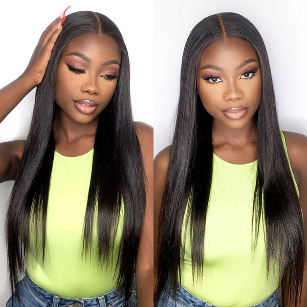 MORE FACE Straight 4*6 Pre Cut HD Lace Wear Go Glueless Lace Closure Wig 180% Density