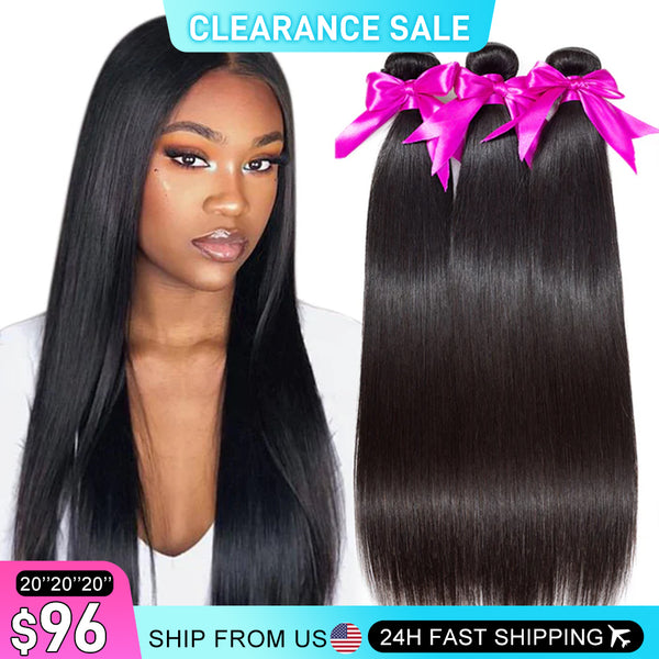 MORE FACE 10A Straight Remy Hair 3PCS Human Hair Bundles Extensions Natural Color