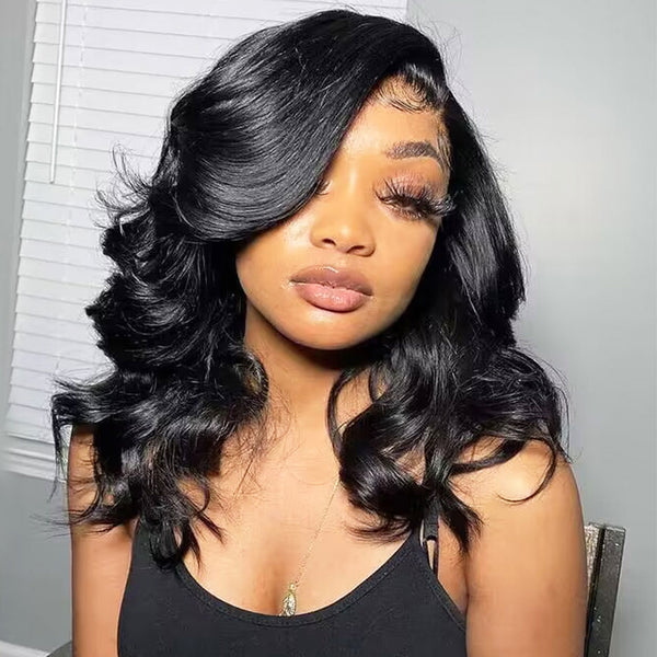 MEER GEZICHT Body Wave Bob Pruik Natuurlijke Kleur 13x4 Kant Frontale Menselijk Haar Pruiken Voor Vrouwen