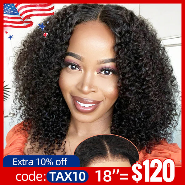 More Face Afro Kinky Curly Wear And Go Glueless Wig Pre Cut Lace 7x5 Lace Closure Wig Pre Bleached Human Hair Wigs Beginner Friendly