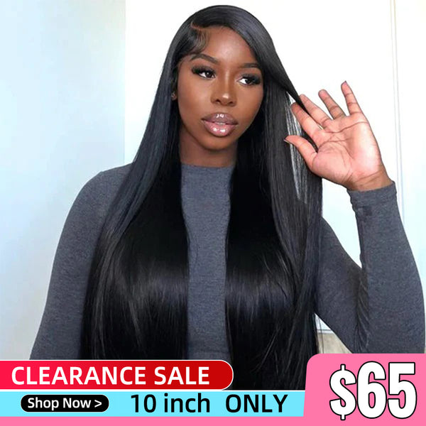 Clearance Sale 13x4 Straight Lace Front Wig Human Hair 250% Density Transparent Lace Frontal Wig