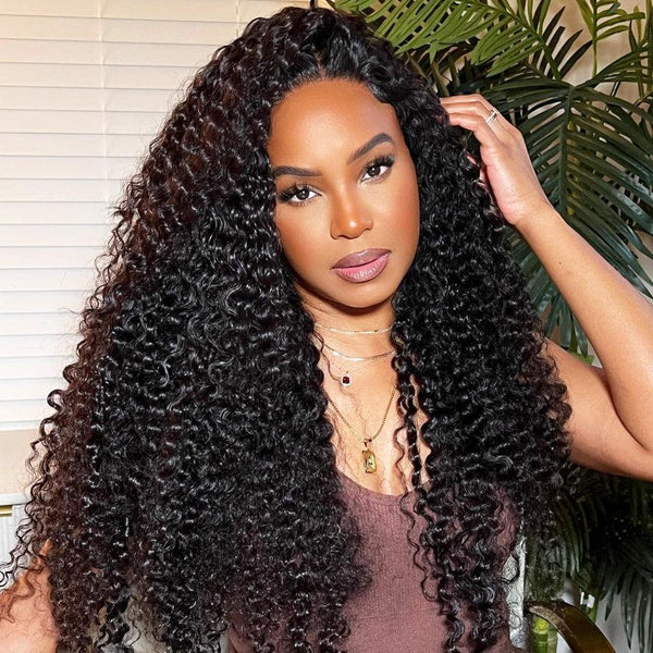 MORE FACE 13x6 Deep Wave Lace Front Wig Human Hair Transparent Lace Frontal Wig